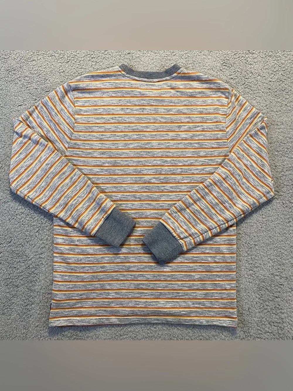 Roark Revival Harris Crew Long Sleeve Gray/Orange Sweatshirt Men’s Medium